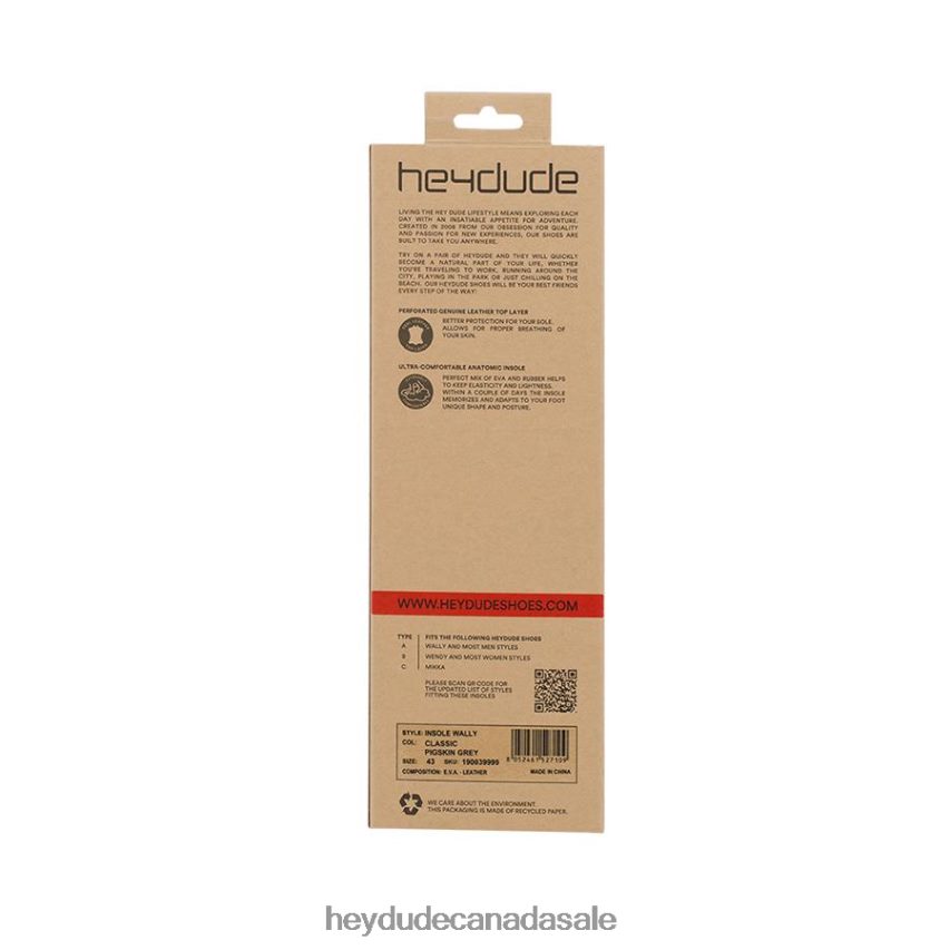 Unisex Wendy Classic Insoles Hey Dude Grey Accessory 0D6J4L292