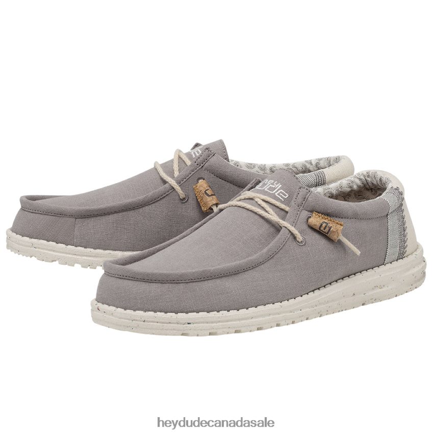 Men Wally Break Stitch Hey Dude Grey Shoes 0D6J4L358