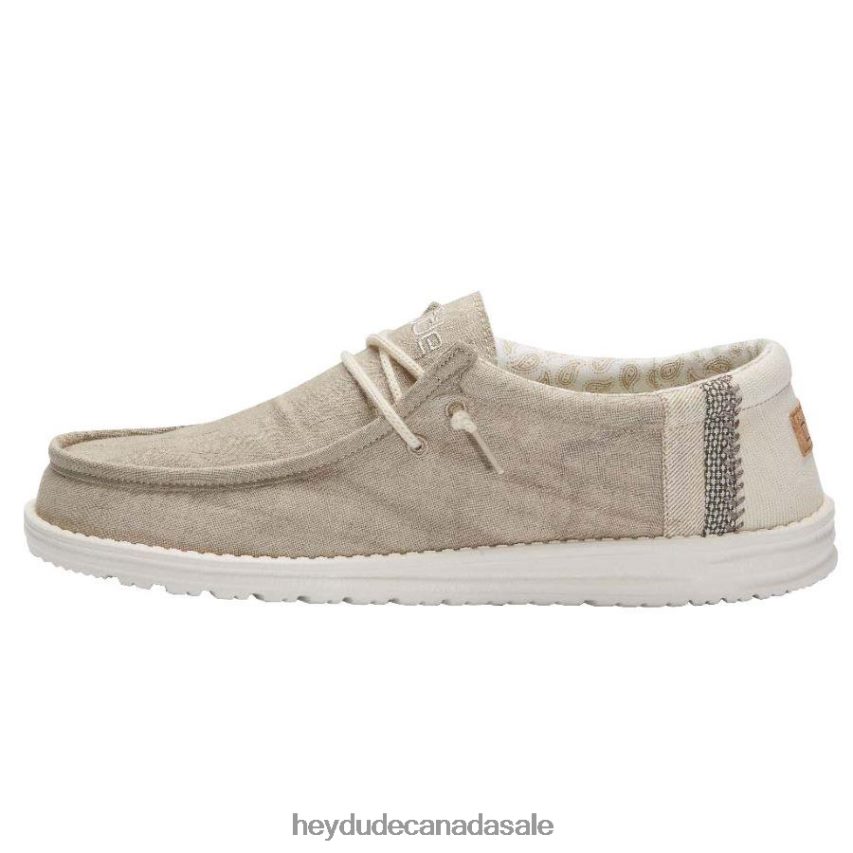 Men Wally Break Stitch Hey Dude Khaki Shoes 0D6J4L359