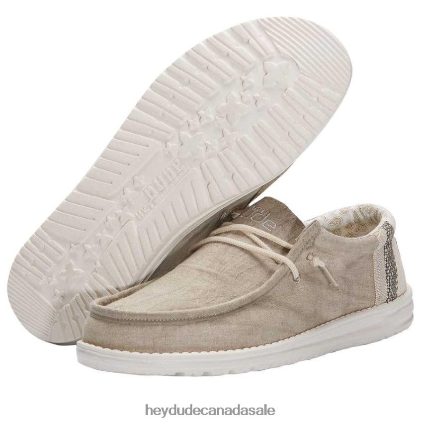 Men Wally Break Stitch Hey Dude Khaki Shoes 0D6J4L359