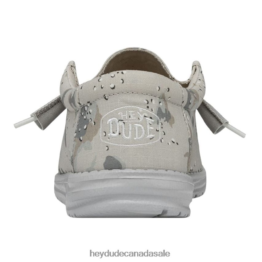 Men Wally Camouflage Hey Dude Greyscale Desert Camo Shoes 0D6J4L432