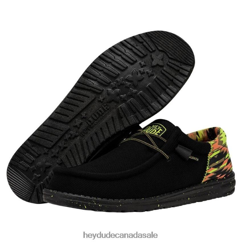 Men Wally Funk Hey Dude Neon Black Shoes 0D6J4L453