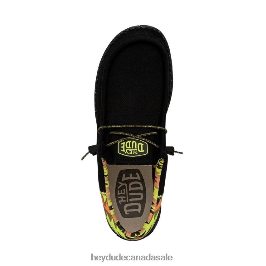 Men Wally Funk Hey Dude Neon Black Shoes 0D6J4L453
