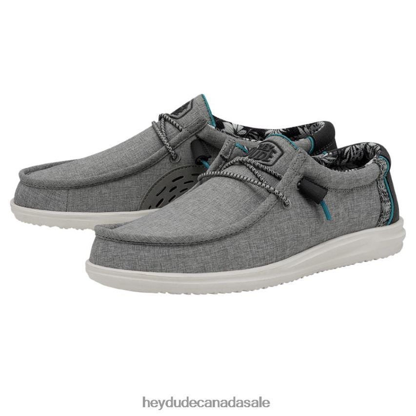 Men Wally H2O Hey Dude Graphite Shoes 0D6J4L408