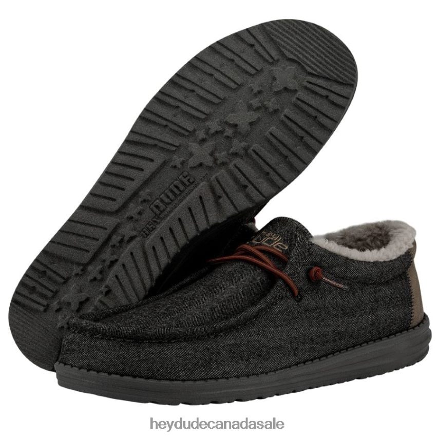 Men Wally Hey Dude Black Shell Shoes 0D6J4L397