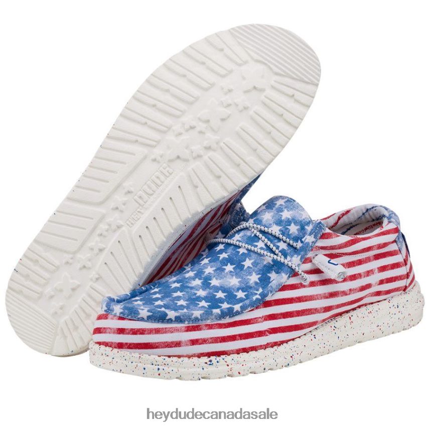 Men Wally Hey Dude Stars and Stripes Shoes 0D6J4L396
