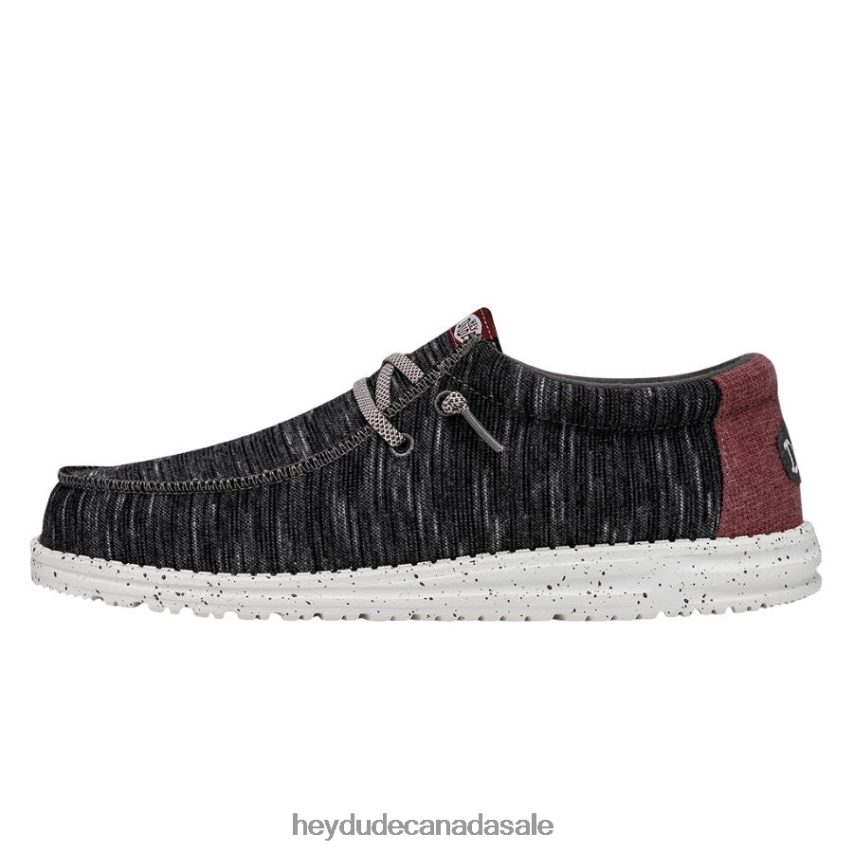 Men Wally Jersey Hey Dude Black Shoes 0D6J4L348