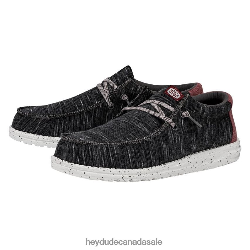 Men Wally Jersey Hey Dude Black Shoes 0D6J4L348