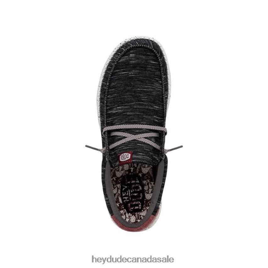 Men Wally Jersey Hey Dude Black Shoes 0D6J4L348