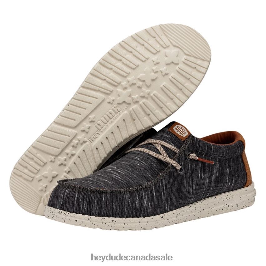 Men Wally Jersey Hey Dude Charcoal Shoes 0D6J4L347