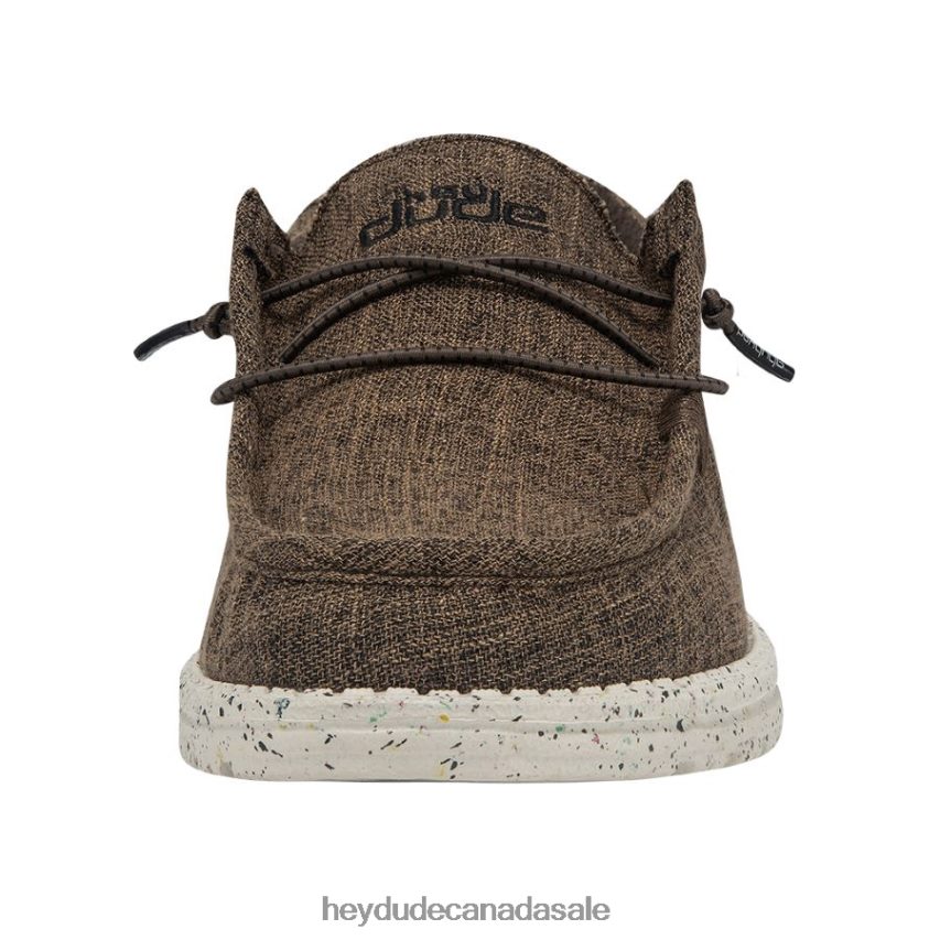 Men Wally Linen Hey Dude Dark Brown Shoes 0D6J4L469