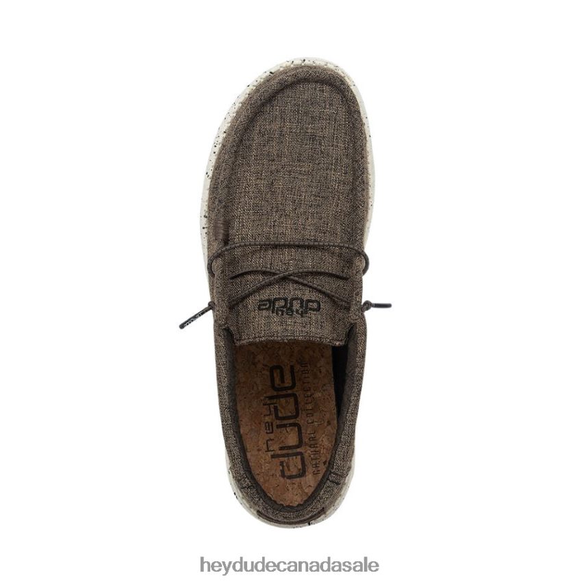 Men Wally Linen Hey Dude Dark Brown Shoes 0D6J4L469