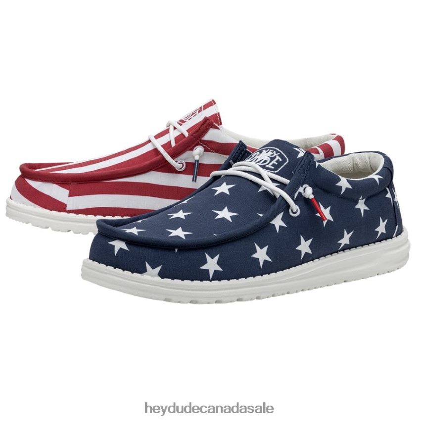 Men Wally Patriotic Hey Dude American Flag Shoes 0D6J4L294