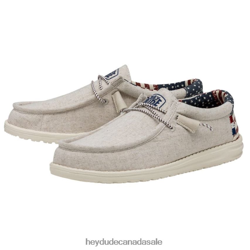 Men Wally Patriotic Hey Dude Off White Patriotic Shoes 0D6J4L293