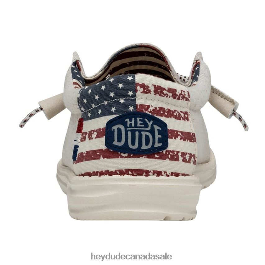 Men Wally Patriotic Hey Dude Off White Patriotic Shoes 0D6J4L293
