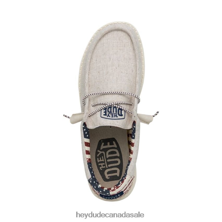 Men Wally Patriotic Hey Dude Off White Patriotic Shoes 0D6J4L293