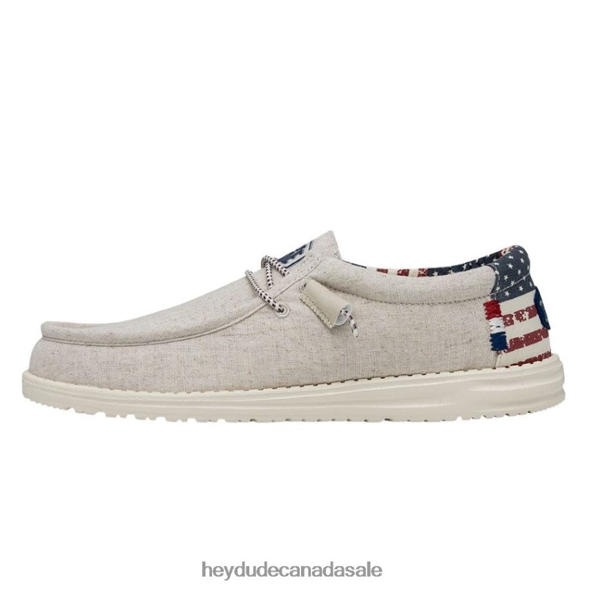Men Wally Patriotic Hey Dude Off White Patriotic Shoes 0D6J4L354