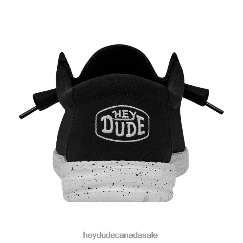 Men Wally Slub Canvas Hey Dude Black Shoes 0D6J4L416