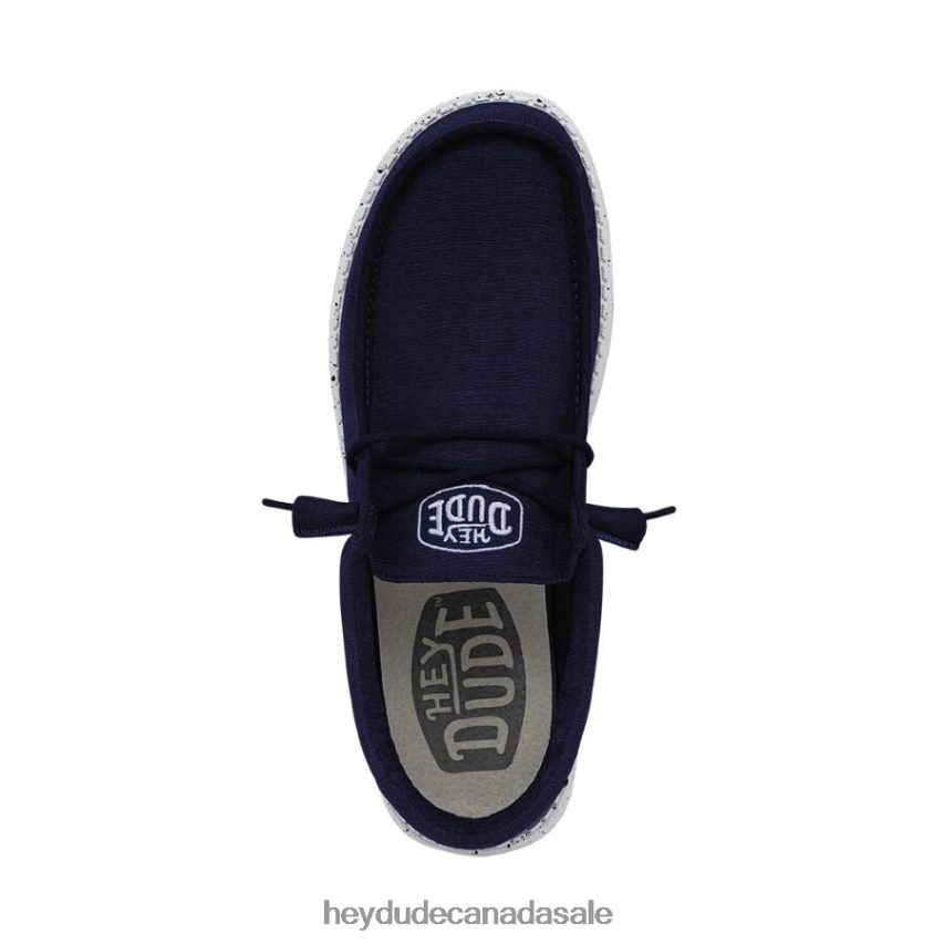 Men Wally Slub Canvas Hey Dude Navy Shoes 0D6J4L420