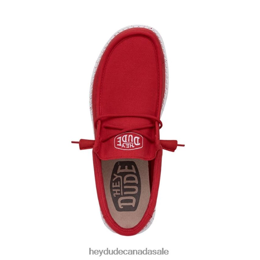 Men Wally Slub Canvas Hey Dude Red Shoes 0D6J4L418