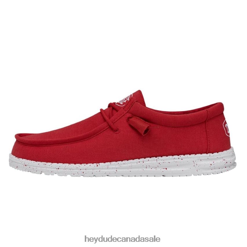 Men Wally Slub Canvas Hey Dude Red Shoes 0D6J4L477