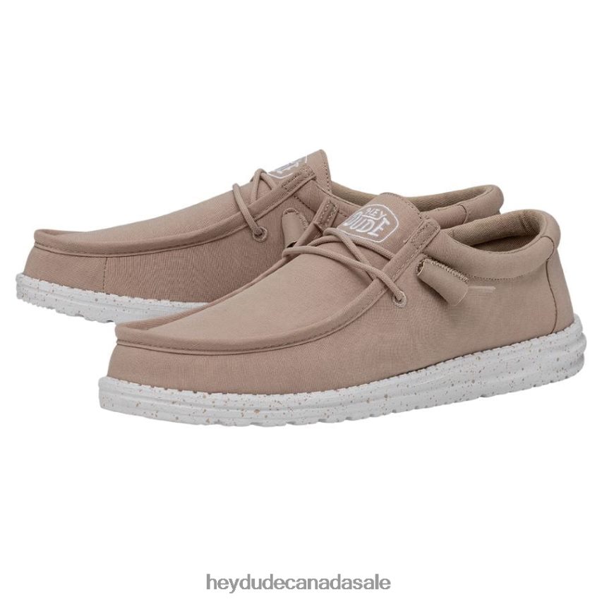 Men Wally Slub Canvas Hey Dude Tan Shoes 0D6J4L421