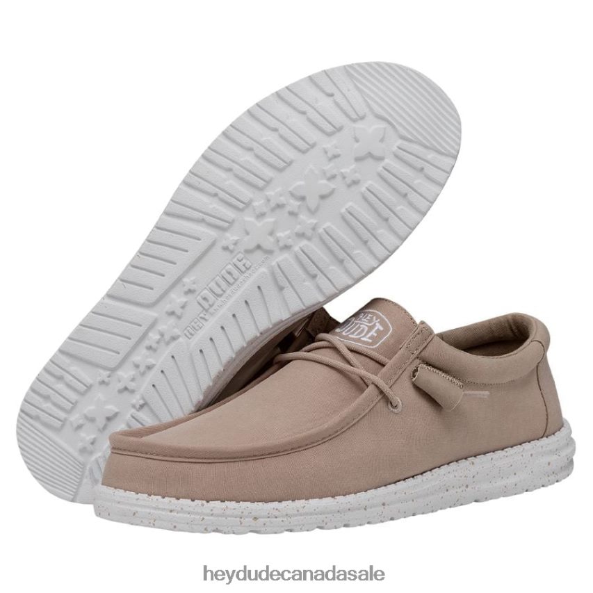 Men Wally Slub Canvas Hey Dude Tan Shoes 0D6J4L421