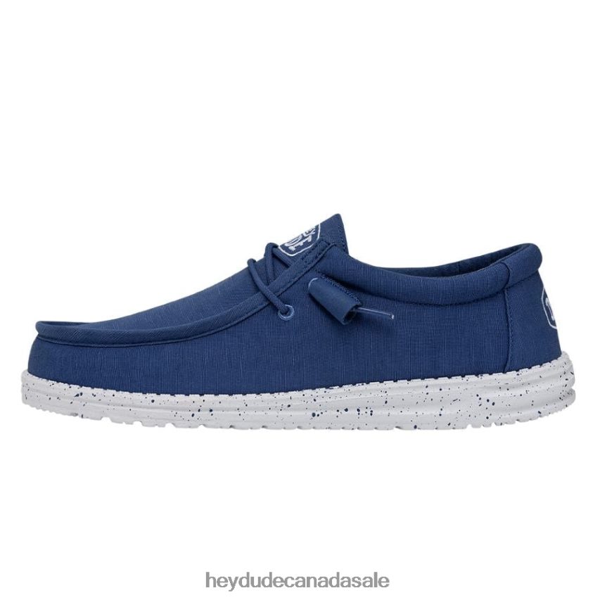 Men Wally Slub Canvas Hey Dude True Blue Shoes 0D6J4L419