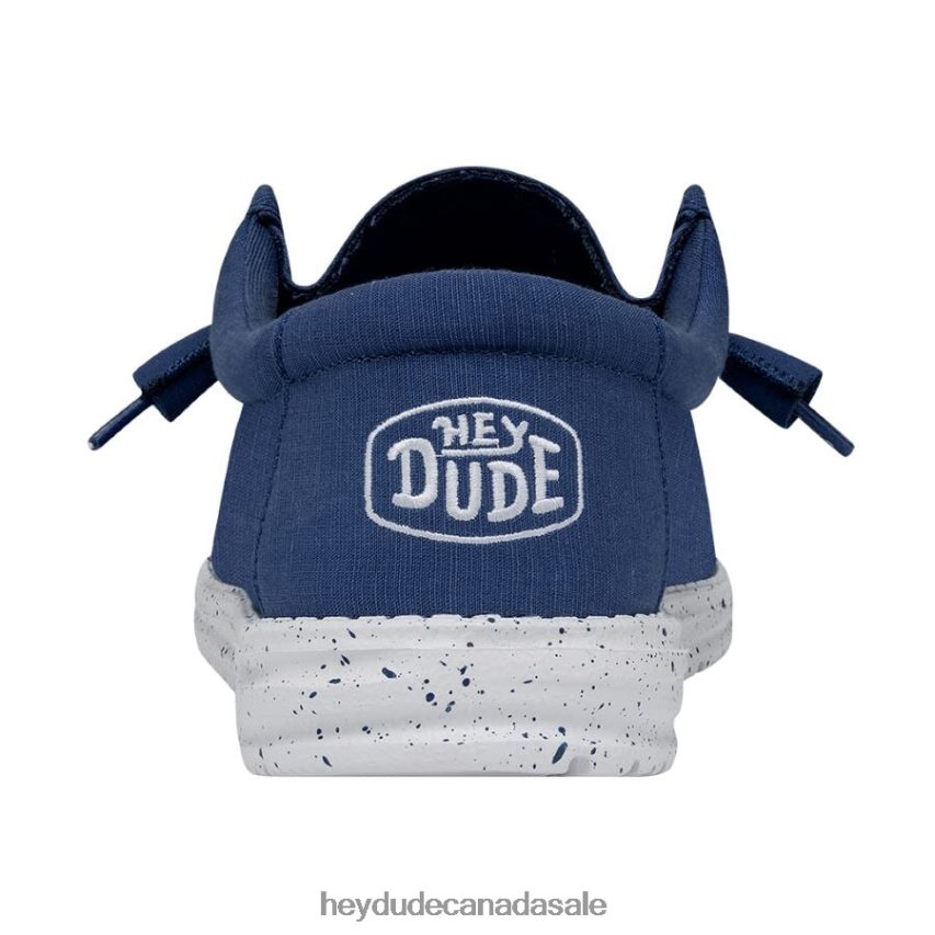 Men Wally Slub Canvas Hey Dude True Blue Shoes 0D6J4L419