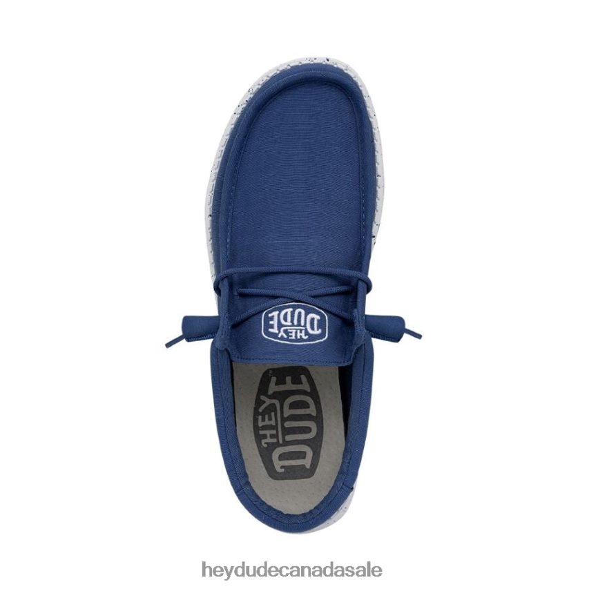 Men Wally Slub Canvas Hey Dude True Blue Shoes 0D6J4L419