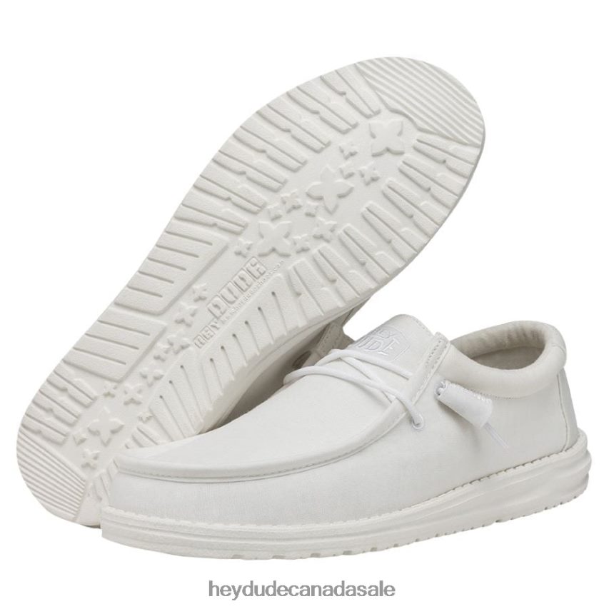 Men Wally Slub Canvas Hey Dude White Shoes 0D6J4L423