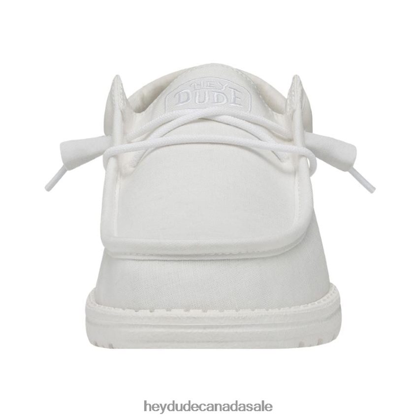 Men Wally Slub Canvas Hey Dude White Shoes 0D6J4L423