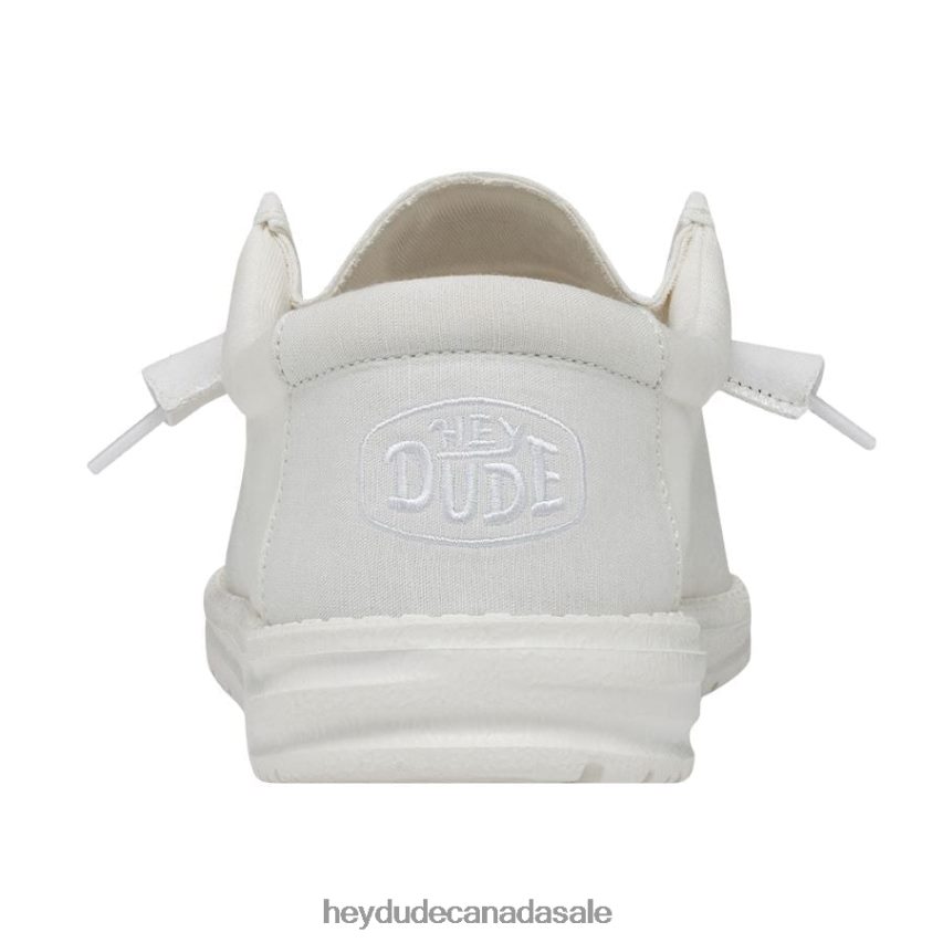Men Wally Slub Canvas Hey Dude White Shoes 0D6J4L423
