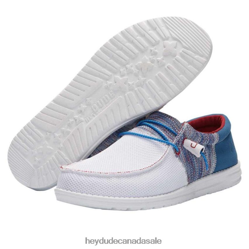 Men Wally Sox Funk Hey Dude Blue Red Shoes 0D6J4L392