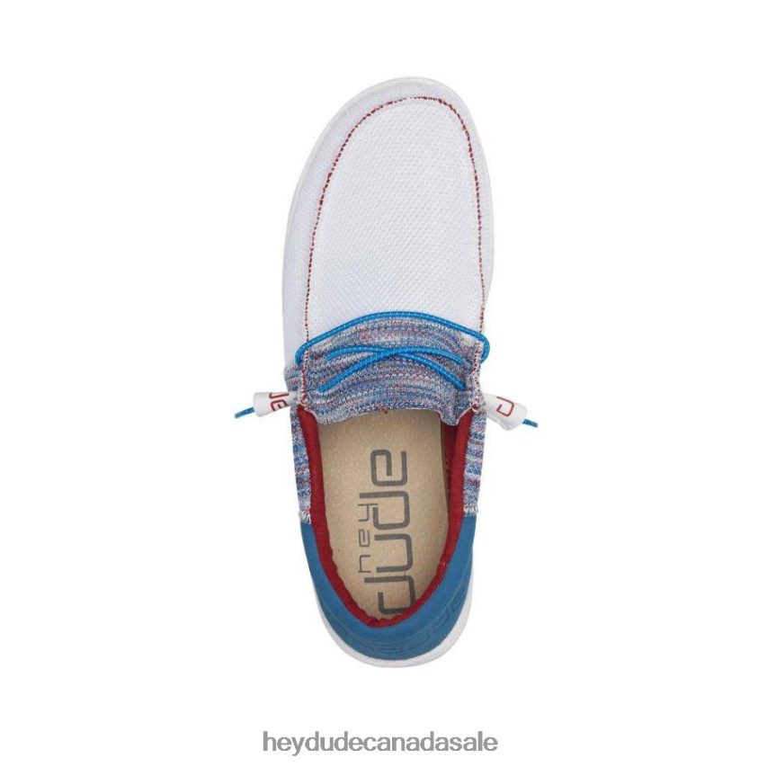 Men Wally Sox Funk Hey Dude Blue Red Shoes 0D6J4L392