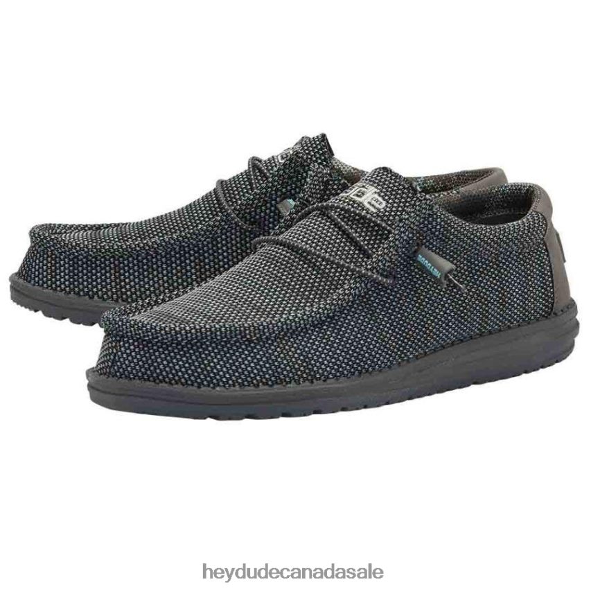 Men Wally Sox Hey Dude Asphalt Azur Shoes 0D6J4L346