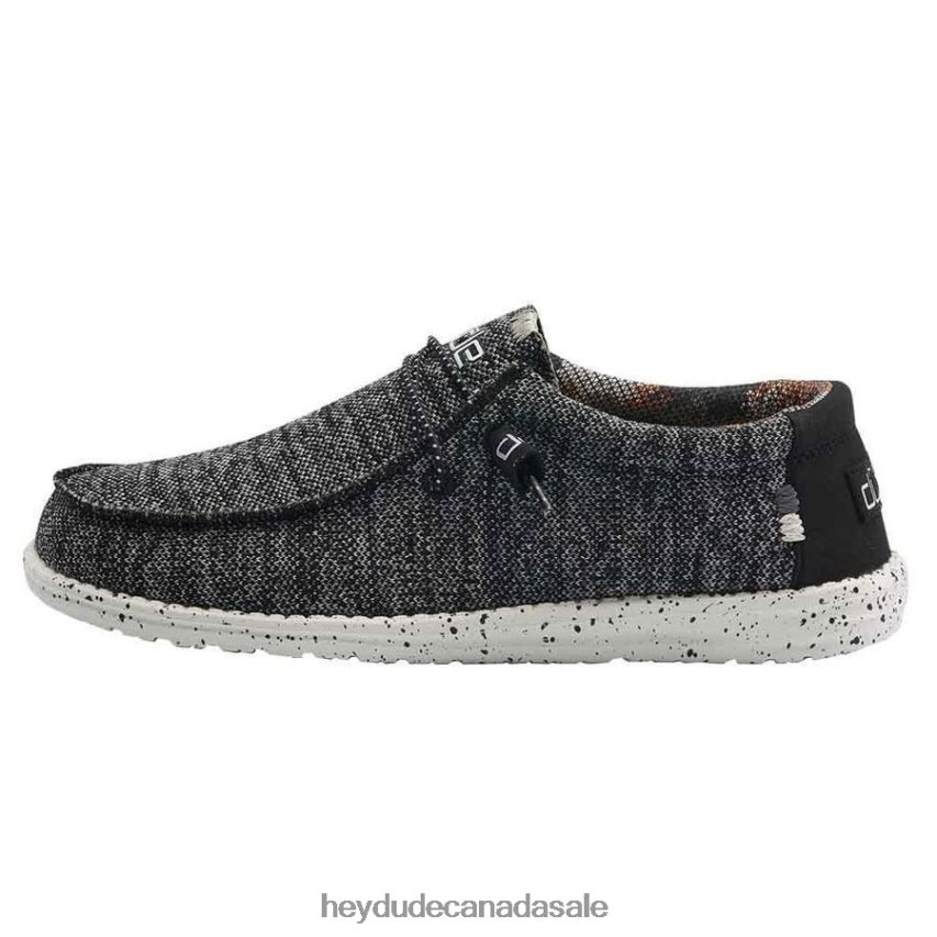 Men Wally Sox Hey Dude Black White Shoes 0D6J4L335