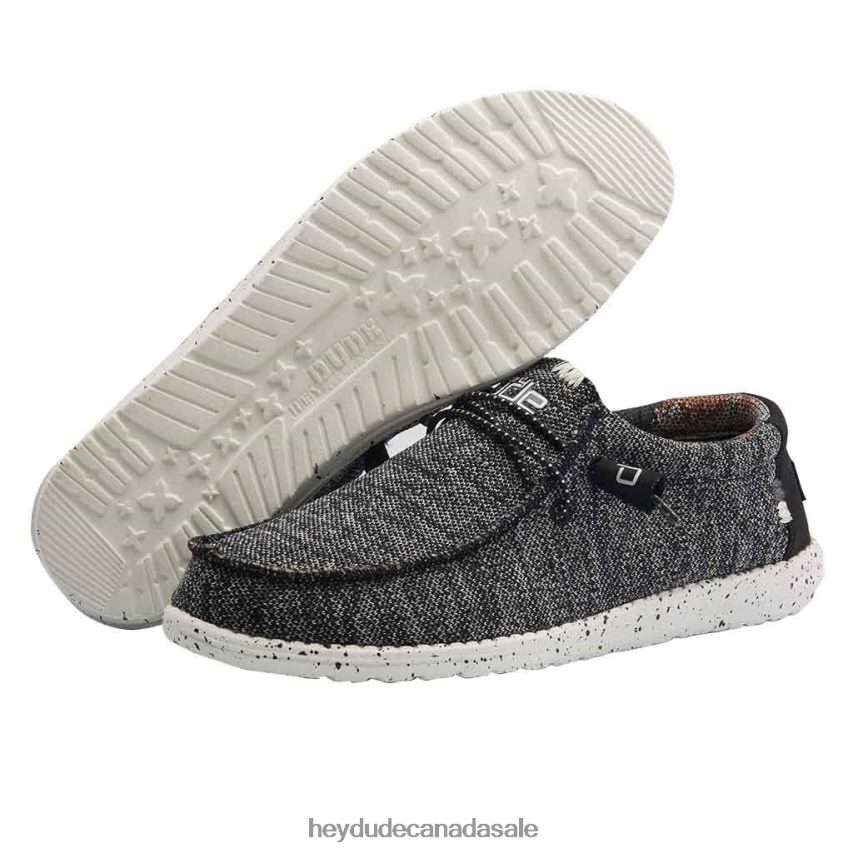 Men Wally Sox Hey Dude Black White Shoes 0D6J4L335
