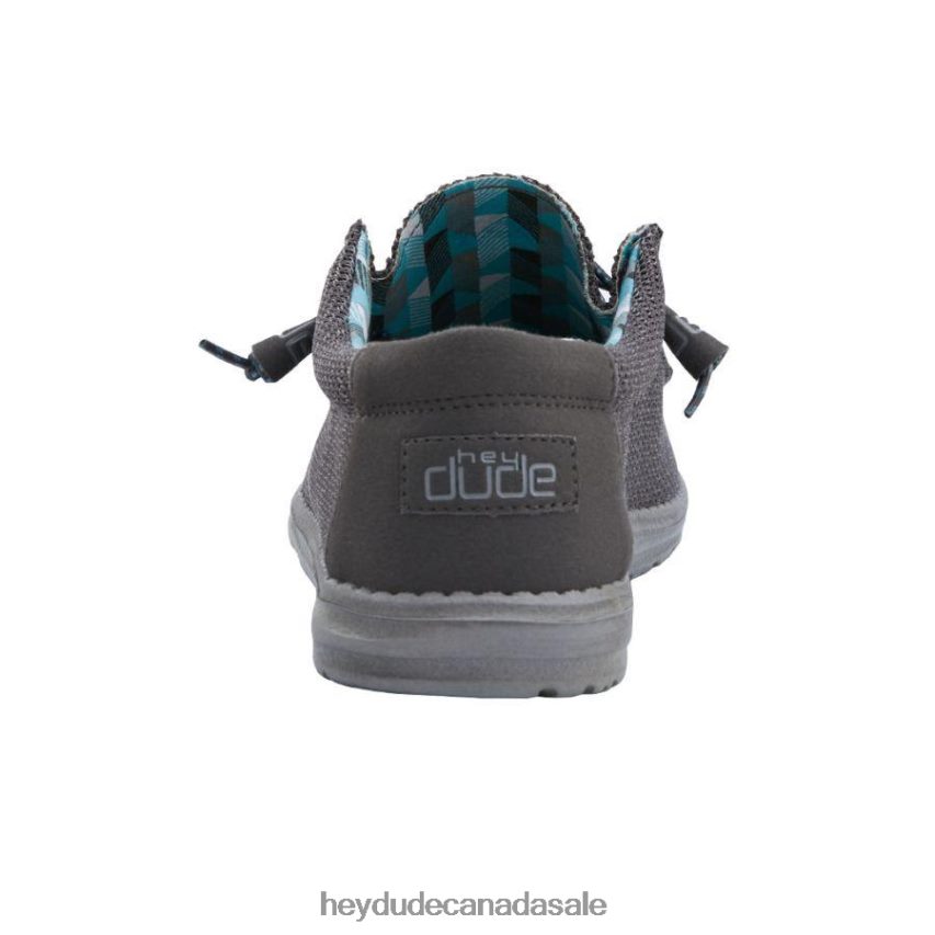 Men Wally Sox Hey Dude Charcoal Shoes 0D6J4L338