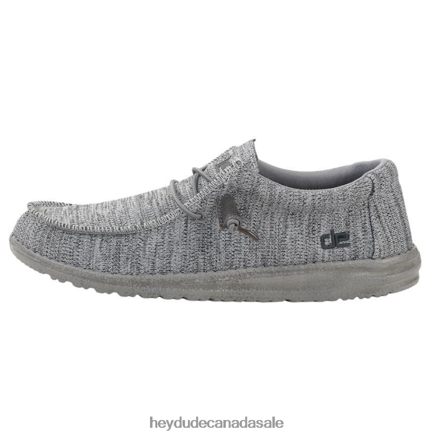 Men Wally Sox Hey Dude Grey Shoes 0D6J4L345