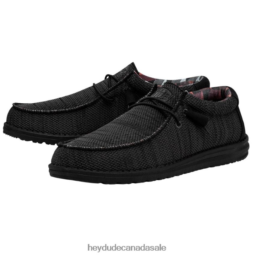 Men Wally Sox Hey Dude Jet Black Shoes 0D6J4L340