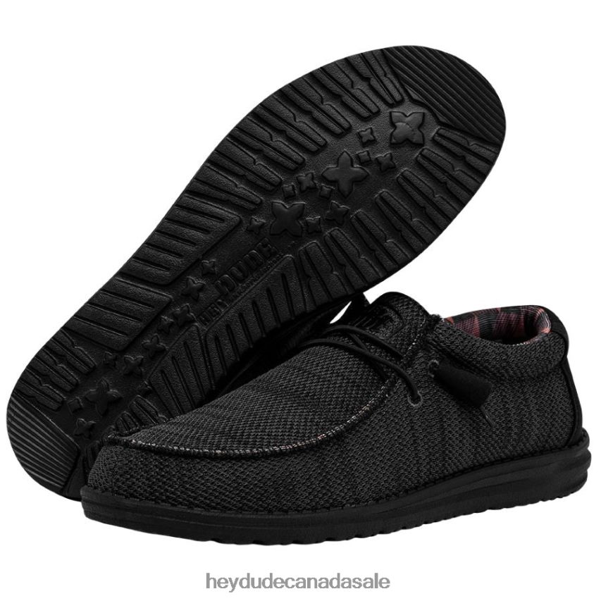 Men Wally Sox Hey Dude Jet Black Shoes 0D6J4L340