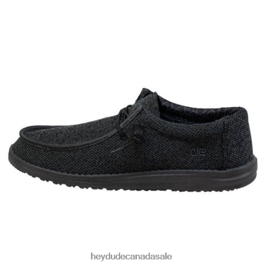 Men Wally Sox Micro Hey Dude Total Black Shoes 0D6J4L413