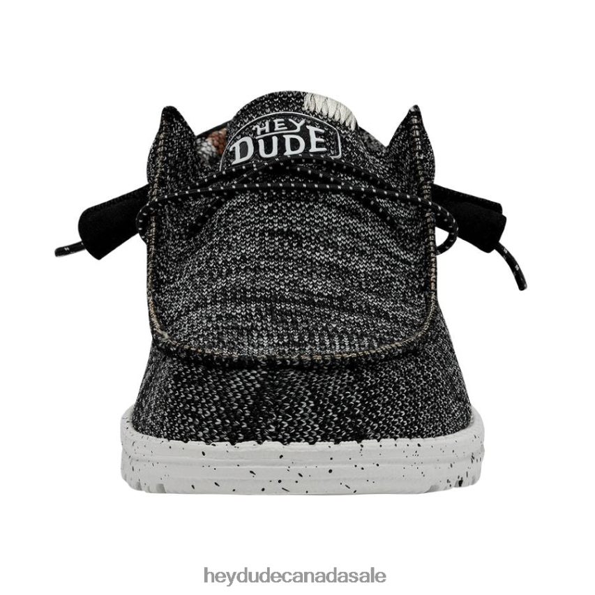 Men Wally Sox Stitch Wide Hey Dude Black White Shoes 0D6J4L370