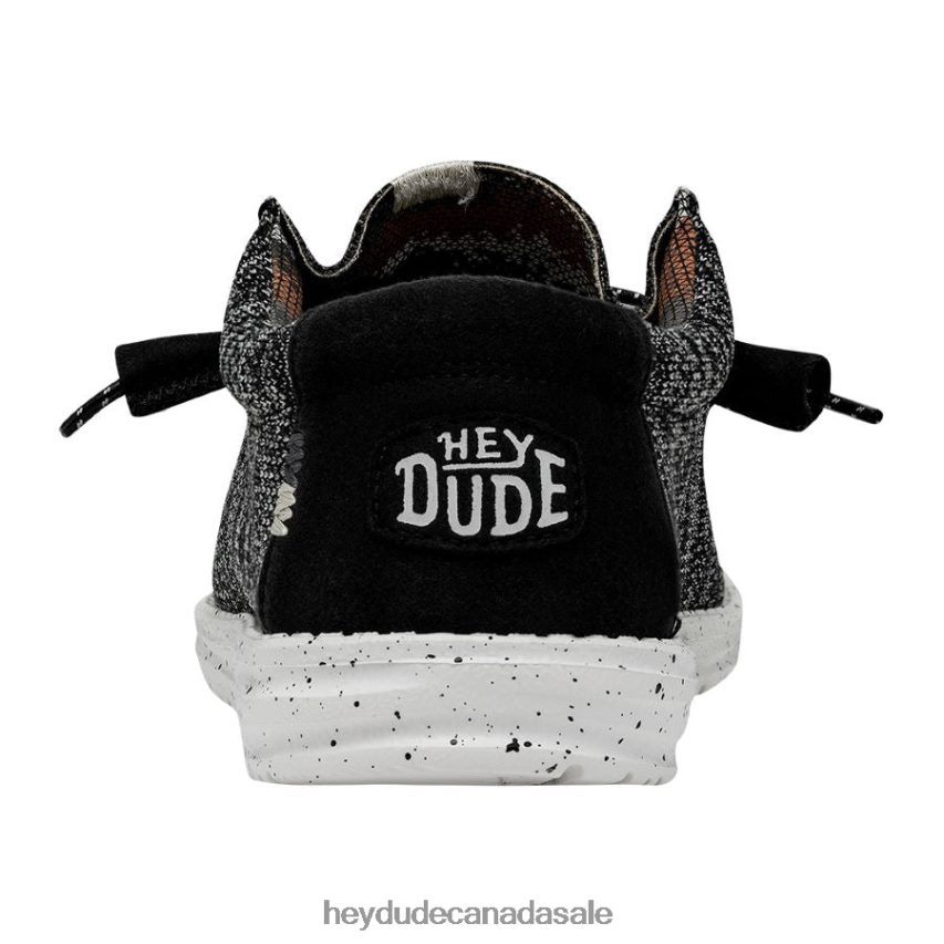 Men Wally Sox Stitch Wide Hey Dude Black White Shoes 0D6J4L370