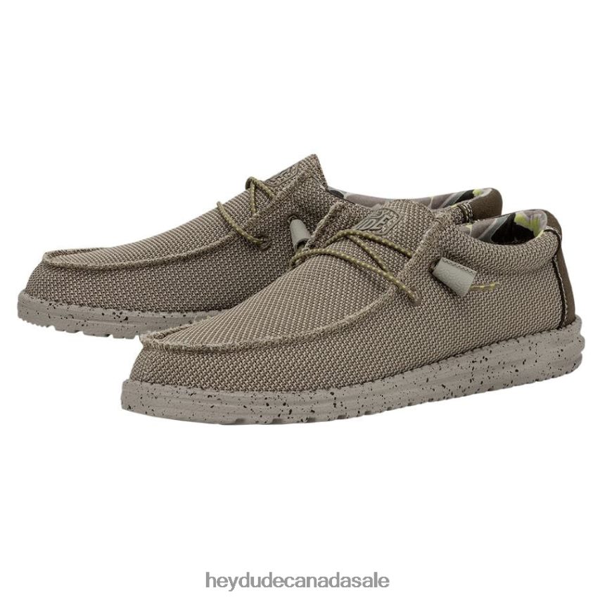 Men Wally Sox Triple Needle Hey Dude Camel Shoes 0D6J4L445