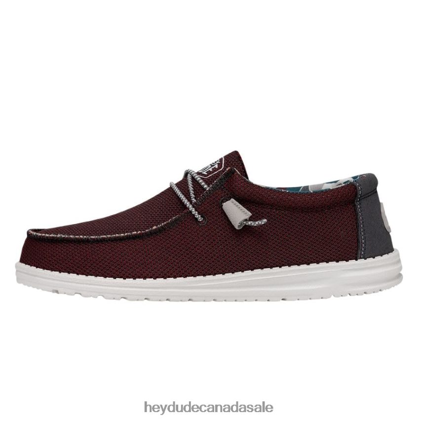 Men Wally Sox Triple Needle Hey Dude Karanda Red Shoes 0D6J4L443