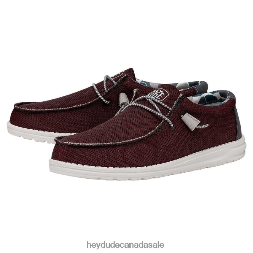 Men Wally Sox Triple Needle Hey Dude Karanda Red Shoes 0D6J4L443
