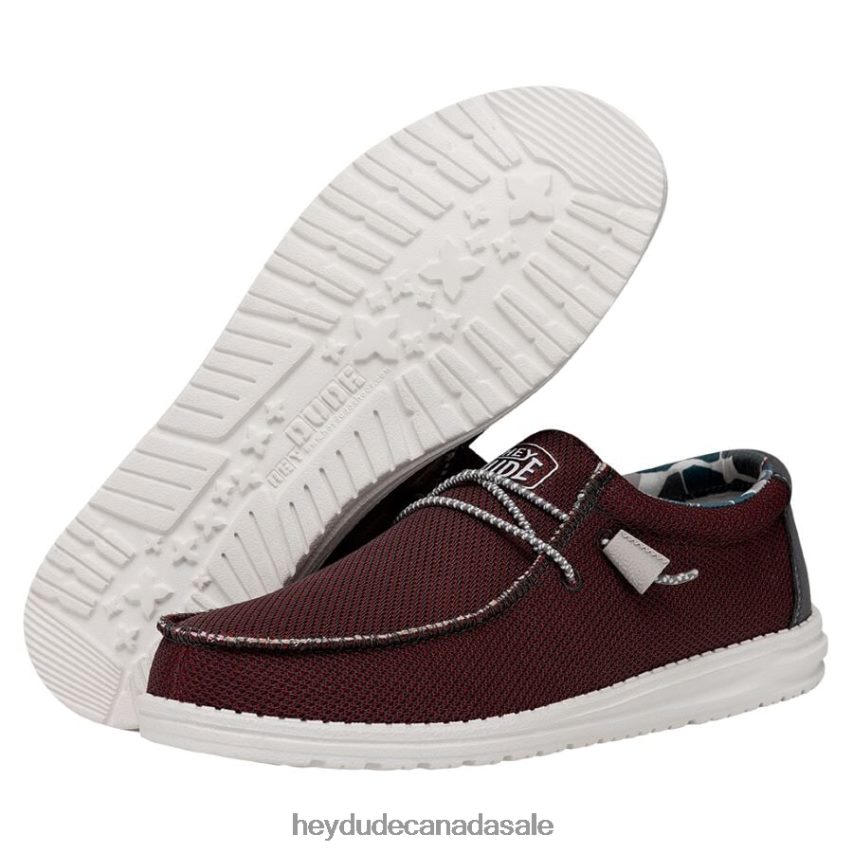 Men Wally Sox Triple Needle Hey Dude Karanda Red Shoes 0D6J4L443