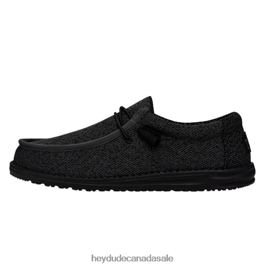Men Wally Sox Wide Hey Dude Micro Total Black Shoes 0D6J4L295